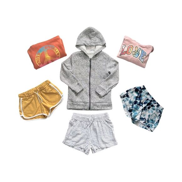 Old Navy Girls Bundle of 6 Sweatshirts,Shorts, Zip-Up Jacket Size M (8) - Picture 1 of 11